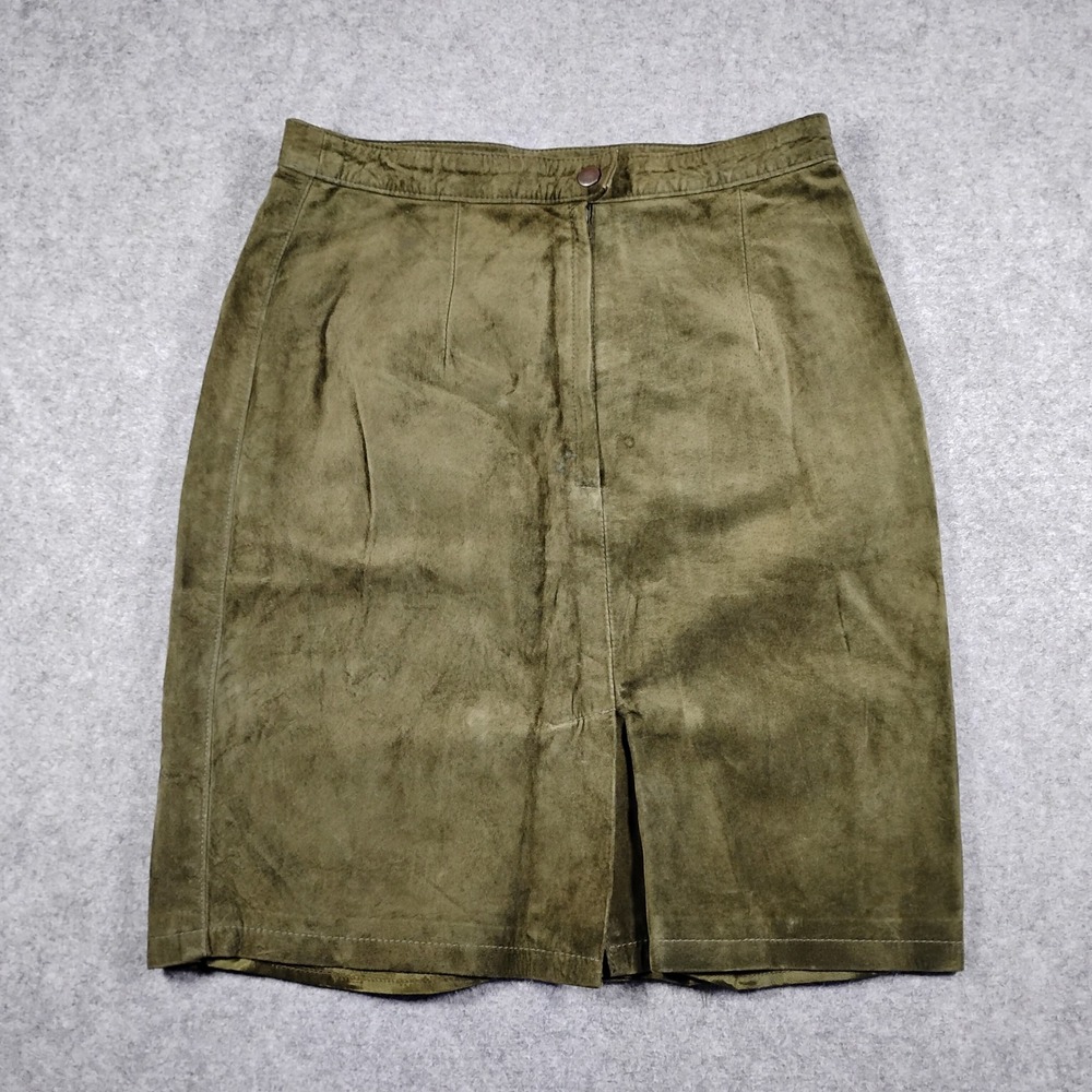 The Limited Womens Olive Green Genuine Leather Suede Pencil Skirt Size 10